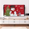 Christmas Snowman Outdoor TV Cover 30 to 32 inch Red Winter Snowman Pine Tree Bird Xmas Box Waterproof Weatherproof TV Covers for Outside with Zipper and Pocket Outdoor Flat Screen Protectors view 4