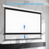 60 Inch Manual Projector Screen with Auto Lock, 8K / 4K Ultra HD 4:3 Wall Mounted Ceiling Pull Down Movie Screen for Indoor Outdoor Backyard Party view 2