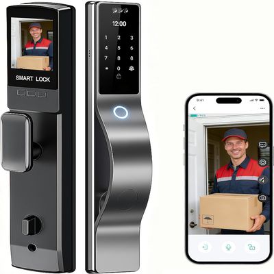 Vicgroto 3D Face Recognition Smart Door Lock with Lock Body, Fingerprint/Ic Card/Password/Key Unlocked/Camera and Doorbell/Tuya WiFi App/Night Vision/Door Opening Record/Photo/Anti-Prying Alarm.