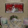Christmas Snowman Outdoor TV Cover 70 to 75 inch Pine Tree Leaf Deer Xmas Balls Snow Red Waterproof Weatherproof TV Covers for Outside with Zipper and Pocket Outdoor Flat Screen Protectors view 2