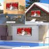 Christmas Snowman Outdoor TV Cover 70 to 75 inch Pine Tree Leaf Deer Xmas Balls Snow Red Waterproof Weatherproof TV Covers for Outside with Zipper and Pocket Outdoor Flat Screen Protectors view 3