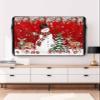 Christmas Snowman Outdoor TV Cover 70 to 75 inch Pine Tree Leaf Deer Xmas Balls Snow Red Waterproof Weatherproof TV Covers for Outside with Zipper and Pocket Outdoor Flat Screen Protectors view 4