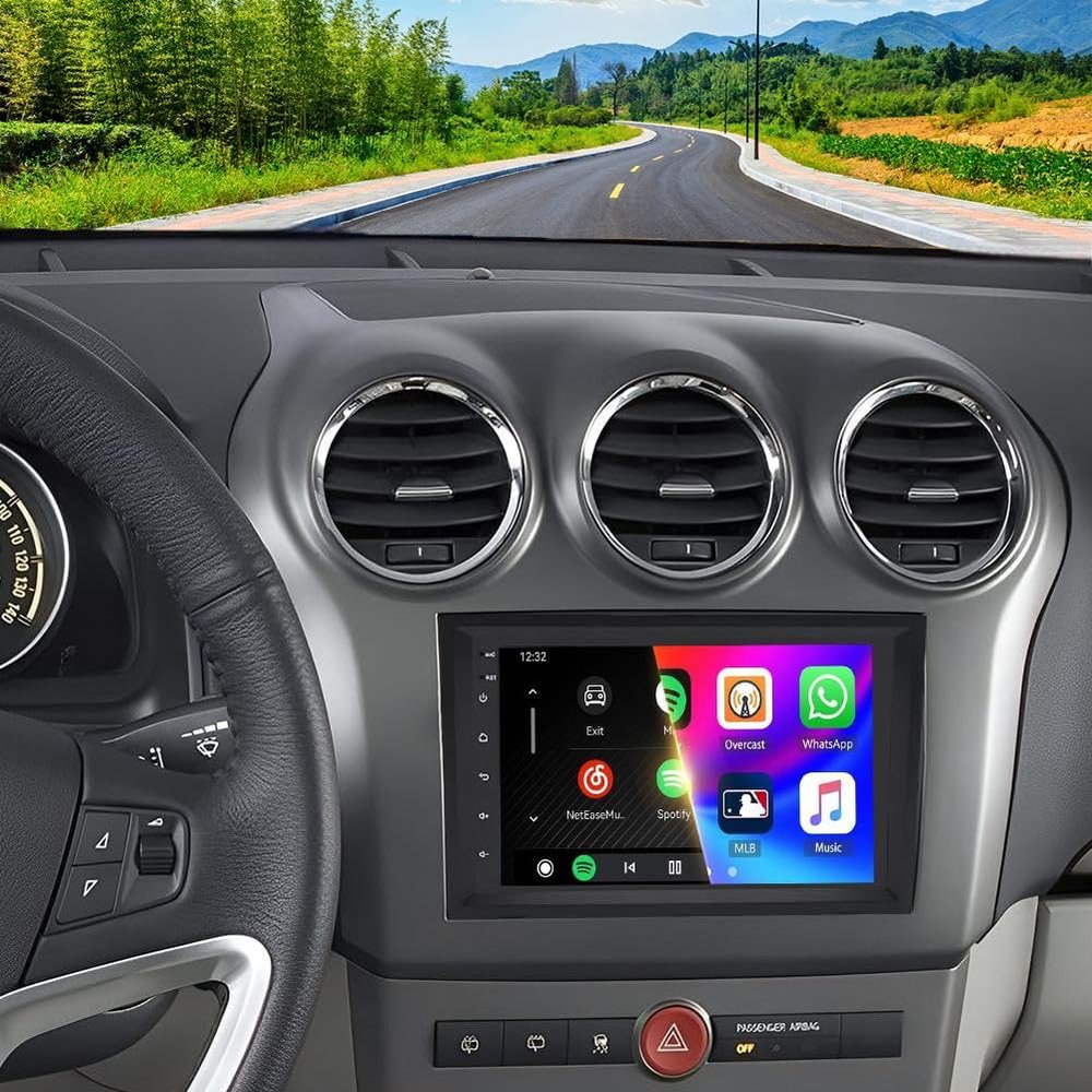 2+32G Car Stereo Radio for Saturn Vue 2008 2009 2010 7 Inch IPS Touch Screen,with Wireless Carplay/Android Auto/GPS Nav/Bluetooth/FM/RDS/8 LED Backup Camera