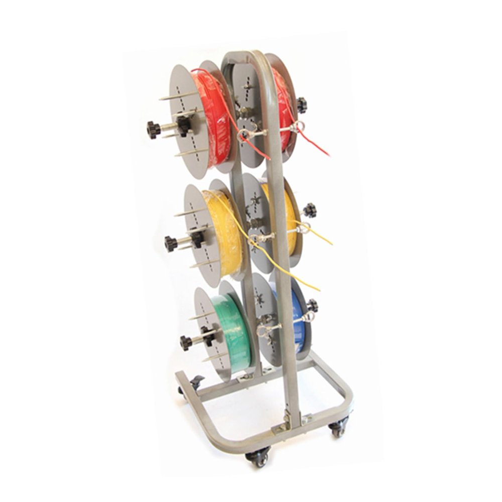 4/6 Axle Reel Holder/Dispenser,Wire Spool Rack with Brake Wheels,Electrical Wire Spool Holder Cart,Independent Bearing for Industrial(6 reel)