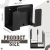 Relaxweex Universal Metal Wall Mount, Laptop Keyboard Shelf 7.87 x 4.72 x 3.35 Inches with 8 EVA Pads, Holder for Tablet, Router, Modem, Cable Box, Gaming Console (Black) view 2