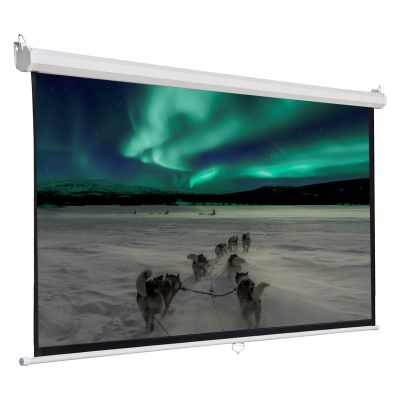 60/72/84 inch Manual Pull Down Projector Screen, 4:3 4K 1080 HD Wall/Ceiling Mounted Auto-Locking Movie Screen for Family Home Office Theater(72 in)