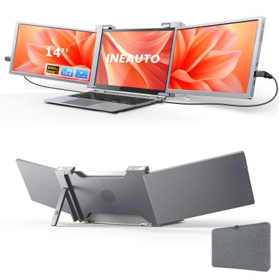 14 1080P FHD Laptop Screen Extender, Portable Monitor for Laptop, Compatible 14"-17" with USB-C/HDMI Port, Plug and Play for Mac/Windows/Android, Ideal for Multiple Tasks