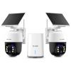 SOLIOM Security Cameras Wireless Outdoor,4K Ultra HD for Day and Night, No Subscription,Built in Radar,Solar Powered Cameras for Home Security, 360 Pan Tilt Auto Tracking,5G & 2.4G WiFi, 2-Cam Kit view 1