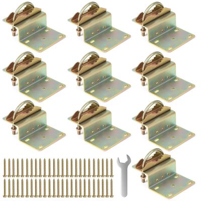 10 Sets Antenna Pole Mount Z Bracket Heavy-Duty M8 U Bolt Windproof Antenna Mast Clamp Galvanized Steel + 50 Screws for Home Outside TV Antenna Pole Holder