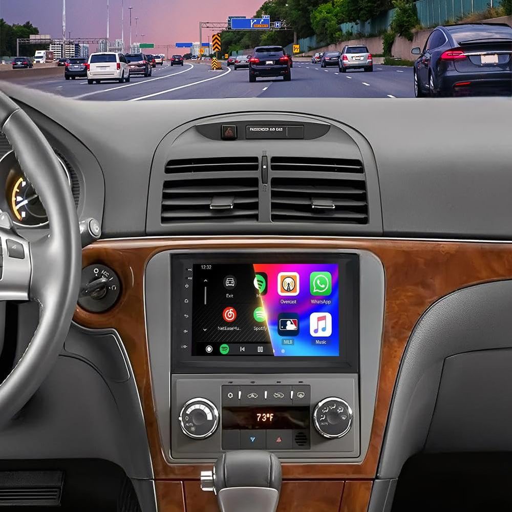 Android 13 Car Stereo for 2007 2008 2009 Saturn Aura with 7 IPS Touch Screen,Wireless Carplay/Android Auto/GPS Nav/Bluetooth/FM/SWC/8 LED Backup Camera/2+32G