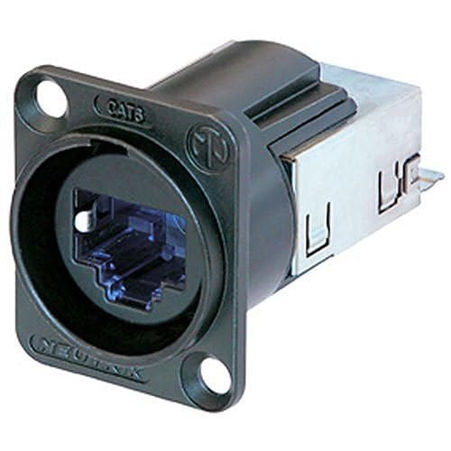 NE8FDY-C6-B EtherCON D-Shape CAT6 Panel Connector, Nickel Housing
