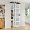 40" x 96" 5-Lite Glass White Primed Solid Core Sliding Bypass Barn Door Double Doors with Hardware Kit,40"x96" view 1