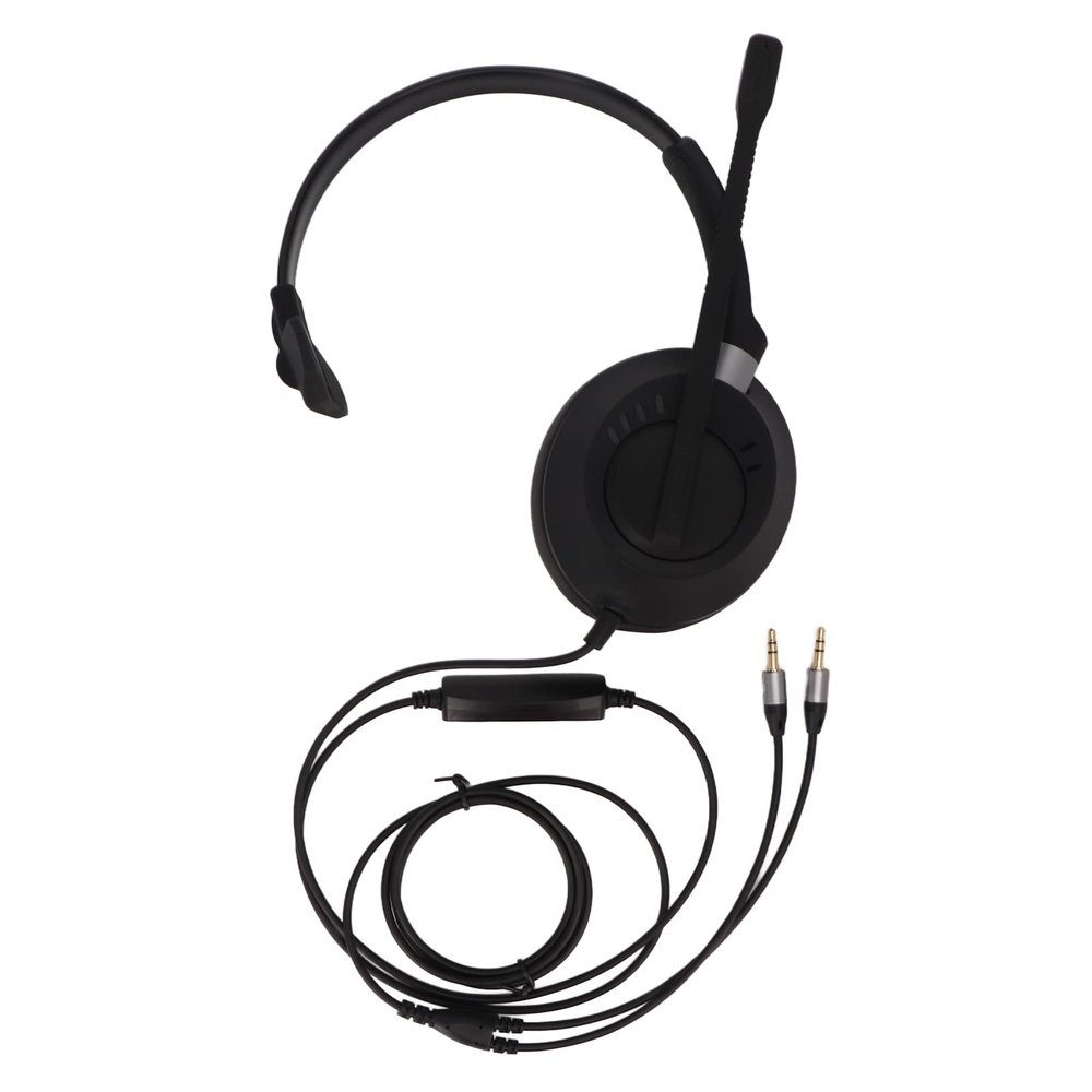 X6S PC MV Telephone Headset, Business Headset with Dual 35mm. Plug, HD Noise Reduction Monaural Headset for Call Center Customer Service, All Day Comfort with Volume