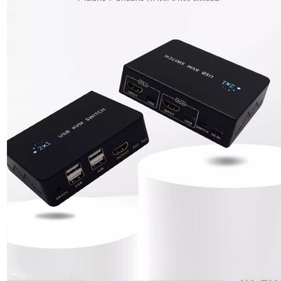 HDMI Synchronizer, HD 2-Screen Splitter, 2 Port for Two Computers Share One Monitor, Support Button Switch, 2 in 1 Out Seamless