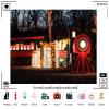 10x8ft Fabric Christmas Train Backdrop Polar Express with Christmas Shining Lights Decorations Photography Background for Xmas New Year Eve Kids Party Banner Decor Supplies Photo Booth Props view 3