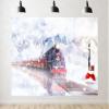 10x6.5ft Christmas Train Backdrop Polar Express with Christmas Shining Lights Decorations Photography Background for Xmas New Year Eve Kids Party Banner Decor Supplies Photo Booth Props Fabric view 1