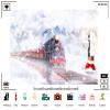 10x6.5ft Christmas Train Backdrop Polar Express with Christmas Shining Lights Decorations Photography Background for Xmas New Year Eve Kids Party Banner Decor Supplies Photo Booth Props Fabric view 2