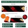 Stair Treads for Wooden Steps Indoor, Plaid 15 Pieces Stair Treads Carpet, Soft Stairway Runners Rugs, No Slip Staircase Mats for Kids Elders and Dogs view 4
