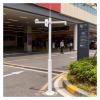 Garage/Parking Lot Security Camera Pole, 20 16 15 Feet 12 10 8 6 FT Detachable Mounting Pole for Surveillance Cameras, with Ground Cage & 3 Mounting Arms(6m/19.7')