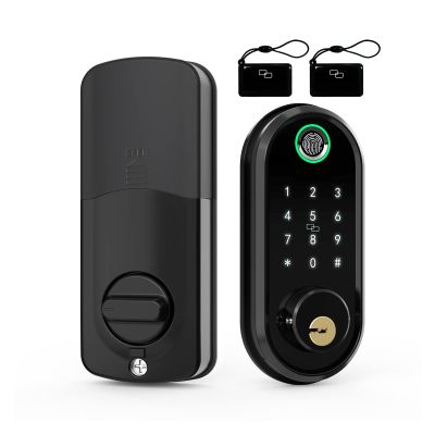 YHdtUO Smart Lock, Hornbill Biometric Fingerprint Smart Door Lock Keyless Entry Front Door Locks Electronic Keypad Unlock for Home Office for Home Office Bedroom,Nero