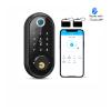 YHdtUO Smart Lock, Hornbill Biometric Fingerprint Smart Door Lock Keyless Entry Front Door Locks Electronic Keypad Unlock for Home Office for Home Office Bedroom,Nero view 2