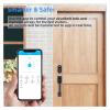 YHdtUO Smart Lock, Hornbill Biometric Fingerprint Smart Door Lock Keyless Entry Front Door Locks Electronic Keypad Unlock for Home Office for Home Office Bedroom,Nero view 3