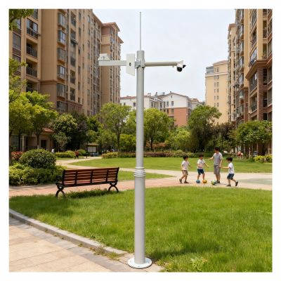 AMUFJJ 20 16 14 12 10 8 6 Feet Tall Vertical Pole Mount for Security Camera, Heavy-Duty Surveillance Post Stand for Construction Site, Security Camera Ground Pole(350cm (11.5'))