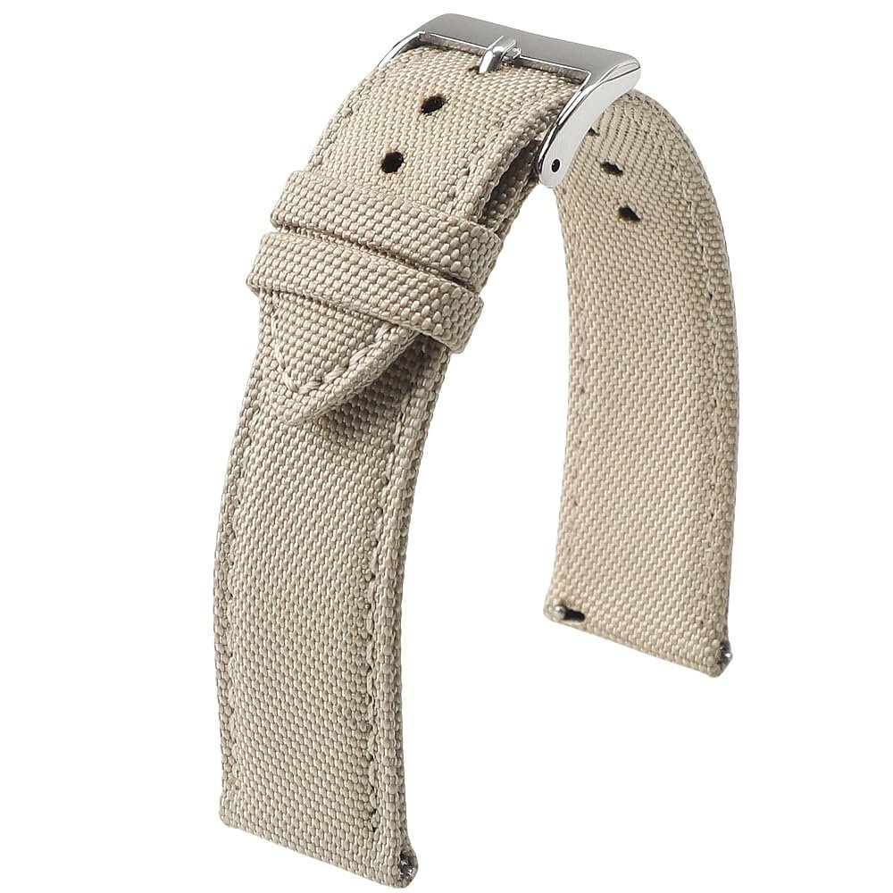 18mm 19mm 20mm 21mm 22mm 24mm Waterproof Sailcloth Watch Strap Two-Sided Nylon Watchband Quick Release Band Sport Belt For Men(BEIGE,22mm)