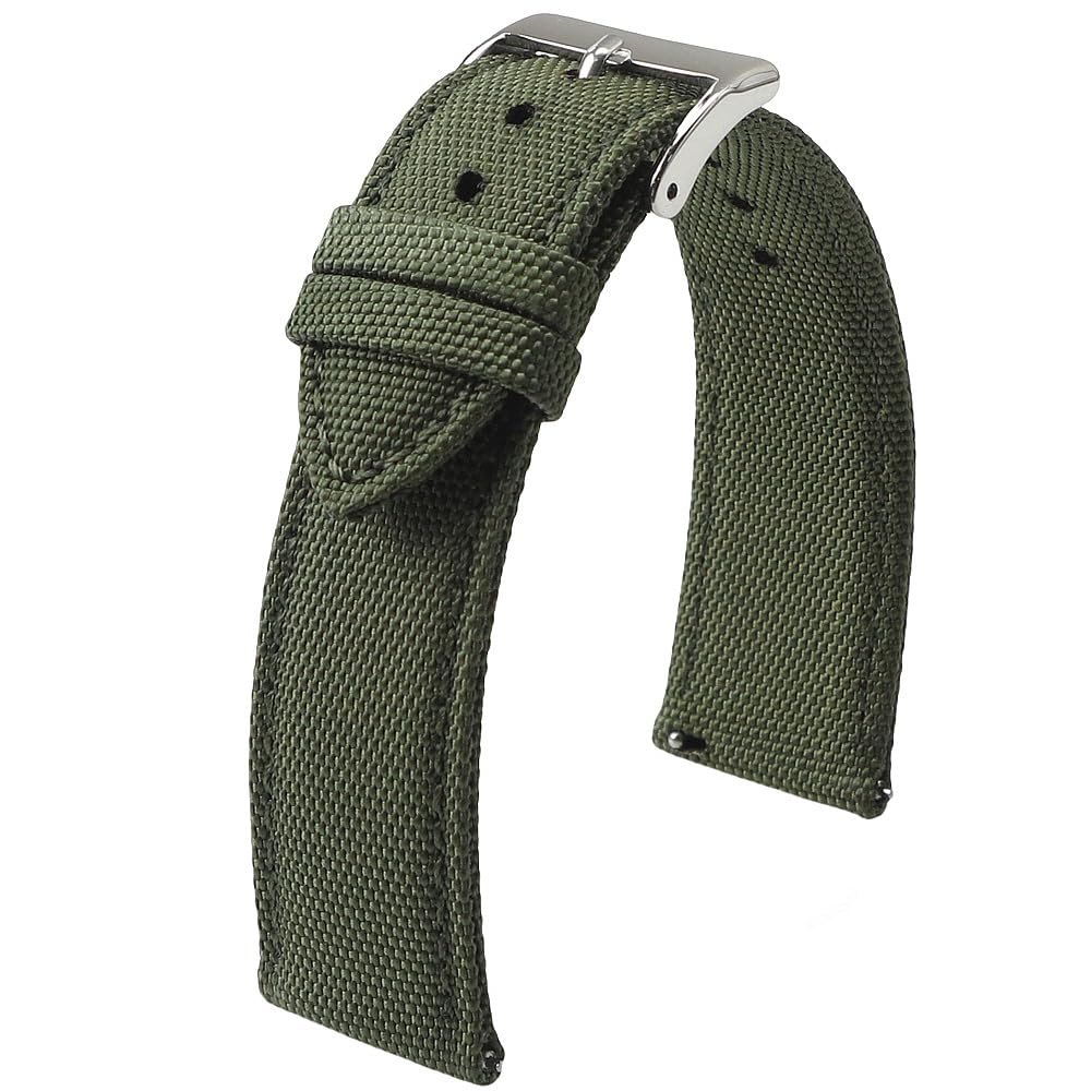 18mm 19mm 20mm 21mm 22mm 24mm Waterproof Sailcloth Watch Strap Two-Sided Nylon Watchband Quick Release Band Sport Belt For Men(ARMY GREEN,20mm)