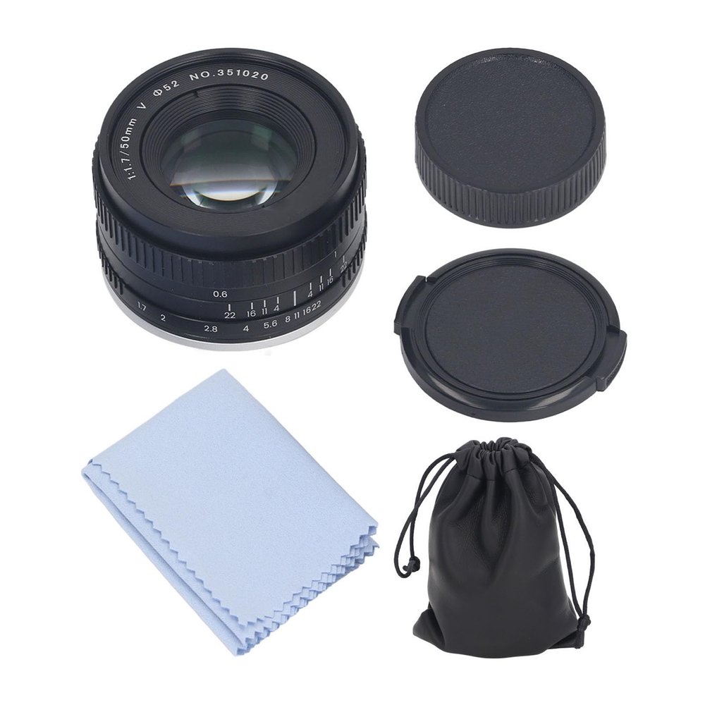 50mm F17. Manual Lens, Frame Large Aperture Fixed Lens, Bokeh Effect with Multi Layer Reflective Coating, 42MM Thread Mount for DSLR Cameras, Compact