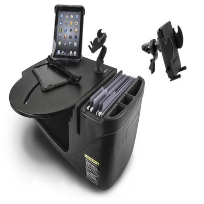 AutoExec Roadmaster Car Desk and Portable Workstation with Phone Mount, Tablet Mount and Phone Vent Clip, Black
