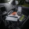 AutoExec Roadmaster Car Desk and Portable Workstation with Tablet Mount and Phone Vent Clip, Mahogany view 2