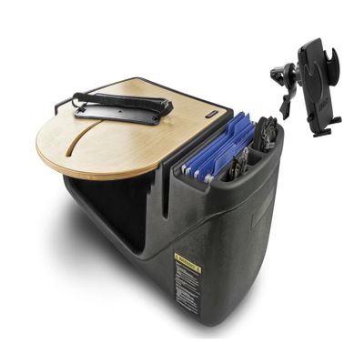 AutoExec Roadmaster Car Desk and Portable Workstation with Phone Vent Clip, Natural