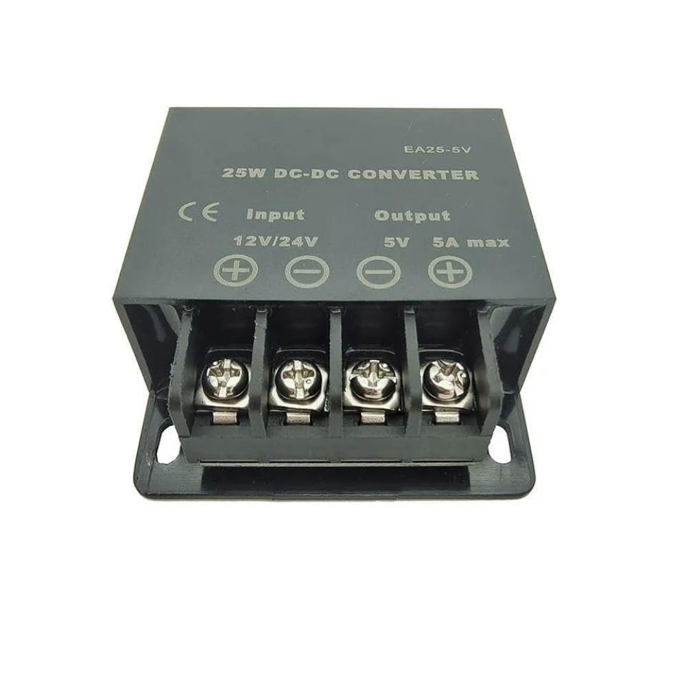 12V 24V to 5V DC DC Buck Converter Step Down Voltage Regulator 5A 10A 15A Power Supply Module Compatible with Car Electronics and DIY Projects(12-24V to 5V 5A)