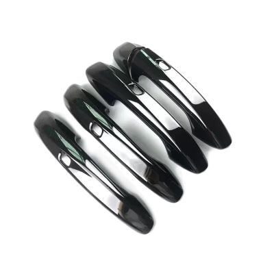 Car Door Handle Cover for Mercedes Benz S-Class W222 2014-2020, ABS Black Carbon Fiber LHD Car Door Handle Cover Stickers (Black 4 Sensor)