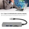 5 in 1 Type C to HD Multimedia Interface Adapter, USB C Hub Docking Station, Portable 4K Display Multifunctional HUB with USB 30., SD Card Reader, Delivery for view 3