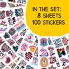 100PCS Cheer Stickers Cheerleading Vinyl Waterproof Decals for Squad Spirit, Laptop, Water Bottles, Scrapbooking, Journals, Perfect Cheerleader Gifts and Daily Decoration view 2