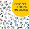 100PCS Winter Stickers  Cute Arctic Animal Vinyl Waterproof Decals with Polar Bears, Penguins, Seals, Reindeer for Laptop, Water Bottles, Scrapbooking, Journals and Daily Decoration view 2