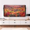 Fall Autumn Outdoor TV Cover 60 to 65 inch Forest Orange Red Leaf Tree Waterproof Weatherproof TV Covers for Outside with Zipper Remote Control Pocket Outdoor Flat Screen Protector view 4