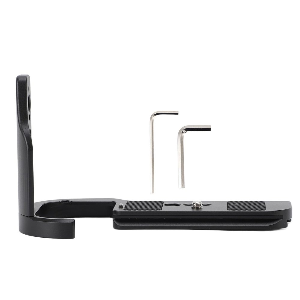 90 L-Angle Metal Bracket for Camera - Robust Aluminium Bracket with Base, 1/4" and 3/8" Holes for Quick Changes, Compatible with R52 R5II - Durable Plate C