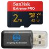 SanDisk 2TB MicroSDXC Extreme Pro Memory Card, Compatible with Insta360 X3, X4, X4 Air and X5 Action Cameras (SDSQXCD-2T00-GN6MA), V30 A2 U3, Bundle with (1) Everything But Stromboli Reader view 1