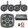 KICKER Marine Bluetooth 3-Zone Controller, 4X 6.5 195W Max 4-Ohm Coaxial Boat Speakers W/Charcoal and White Grilles, 4X Dual Tower Enclosures, 4-Channel 90 Watts x 4 Amplifier W/Kit view 1
