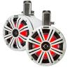 Metra IBBTR19 Marine Bluetooth 3-Zone Controller, 4X 8 LED Loaded Boat Can Coaxial Speakers w/White Grill on White Can, 4-Channel 90 Watts x 4 Weather-Resistant Amplifier, 8 Gauge Amp Wiring Kit view 3
