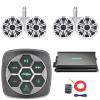 KICKER Marine Bluetooth 3-Zone Controller, 4X 6.5 195W Max 4-Ohm Coaxial Boat Speakers W/Charcoal and White Grilles, 4X Dual Tower Enclosures, 4-Channel 90 Watts x 4 Amplifier W/Kit (White) view 1