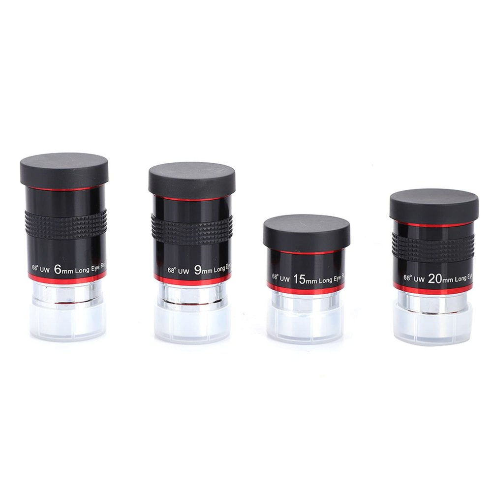 125." 68 Wide Angle Eyepiece Kit, 6mm 9mm 15mm 20mm Telescope Eyepieces, Fully Multi Coated Optical Glass Lenses with Eye Relief, for Astronomy Telescope Observation