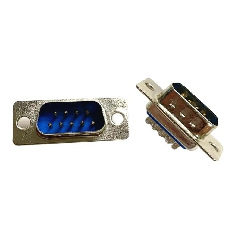 10PCS/LOT RS232 Serial Port Connector DB9 Male and Female Socket/Plug Connector 9pin Copper RS232 COM Socket Adapter(Male)