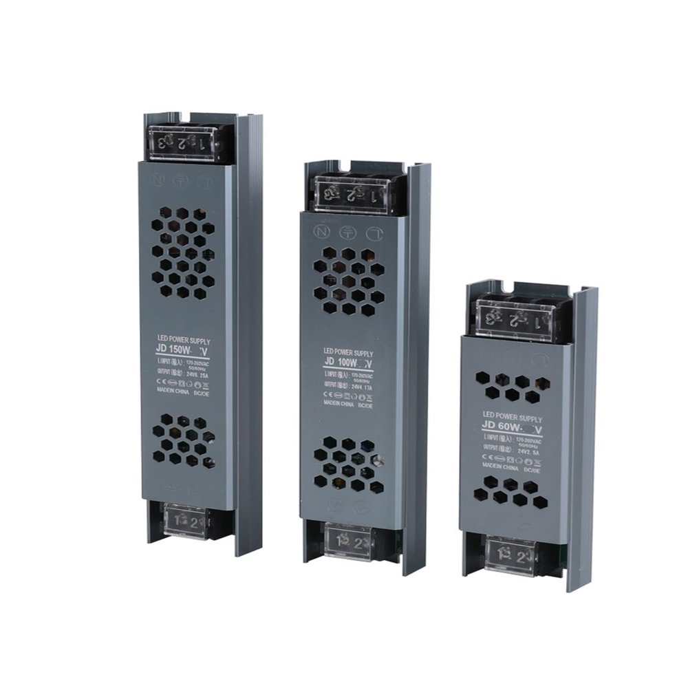 1PCS Ultra-Thin Long Strip 220 to 24V Low Voltage DC DC12V Light Box LED Switching Power Supply Linear Transformer(SL-100-24)
