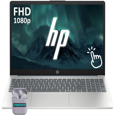 HP 15.6" FHD Touchscreen Laptop Computer, 8GB RAM 512GB Storage (256GB SSD+256GB Docking Station Set), 8-Core Intel Core i3 Processor, Windows 11, Numeric Keypad, SageNova Earphones, Moonlight Blue