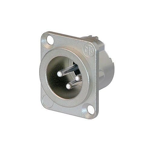 NC3MD-LX DLX Series 3-Pole Male Receptacle, Solder Cups, Silver Contacts, Nickel Housing