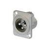 NC3MD-LX DLX Series 3-Pole Male Receptacle, Solder Cups, Silver Contacts, Nickel Housing view 1